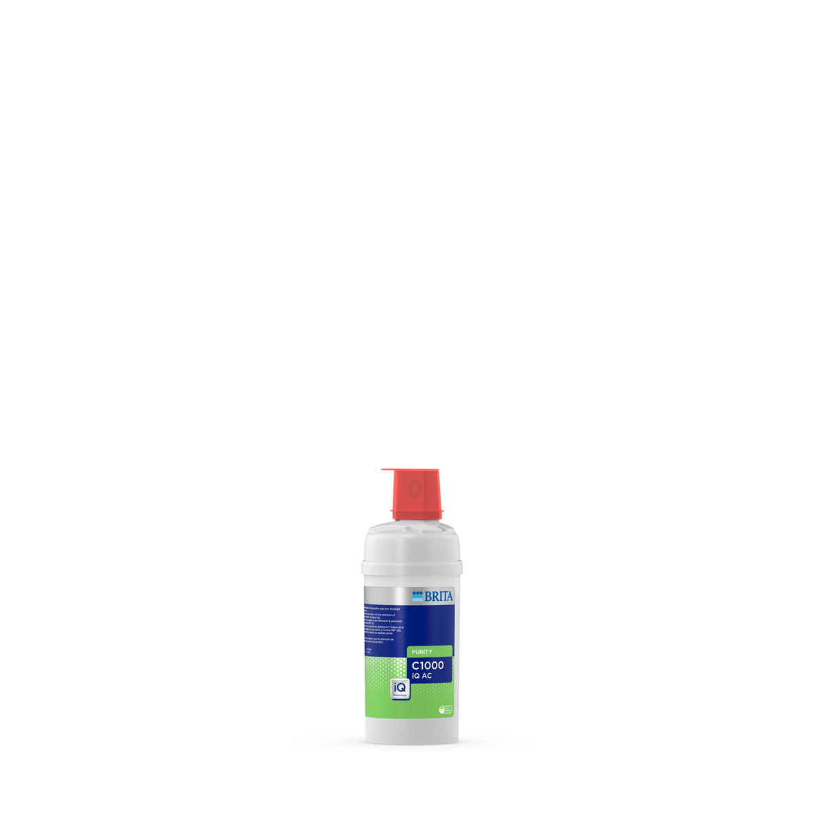BRITA water filter cartridge PURITY C1000 iQ AC on a white background.