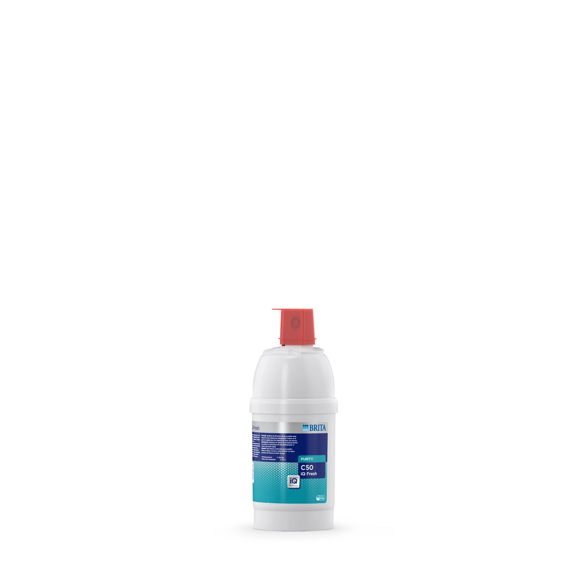 BRITA water filter cartridge PURITY C50 iQ Fresh on a white background.