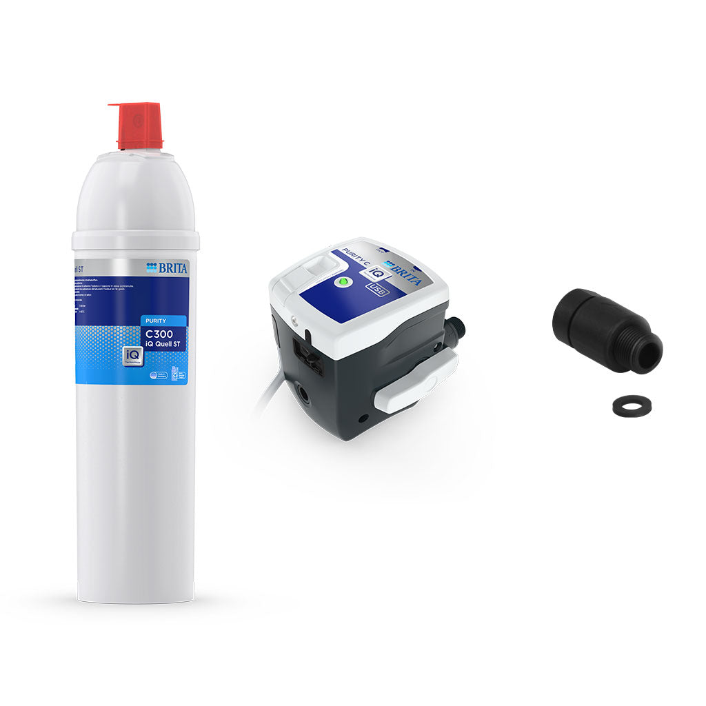 BRITA PURITY C300 iQ Quell ST starter set with filter cartridge, iQ filter head and accessory.